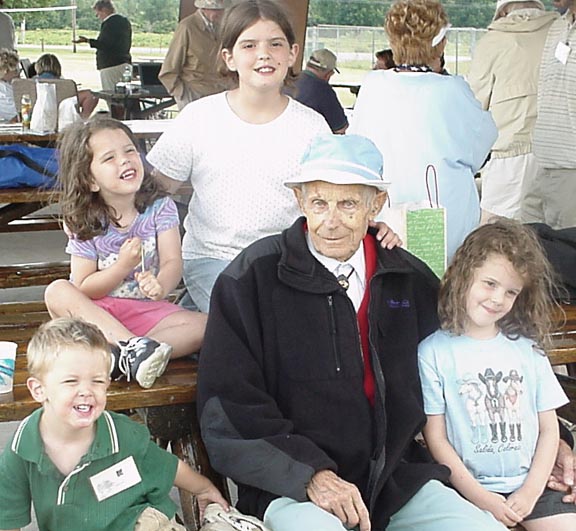 Heidi's kids with Great-grandpa